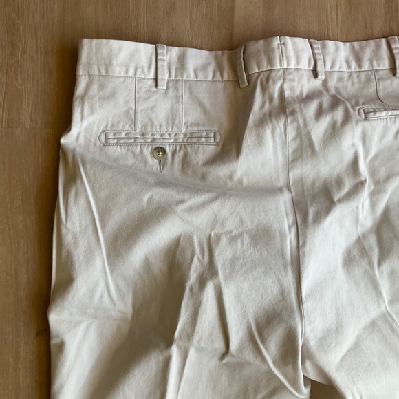 Peter Millar Pants Chino Pima Cotton flat front light Beige Stone size 38 Golf - Picture 16 of 16